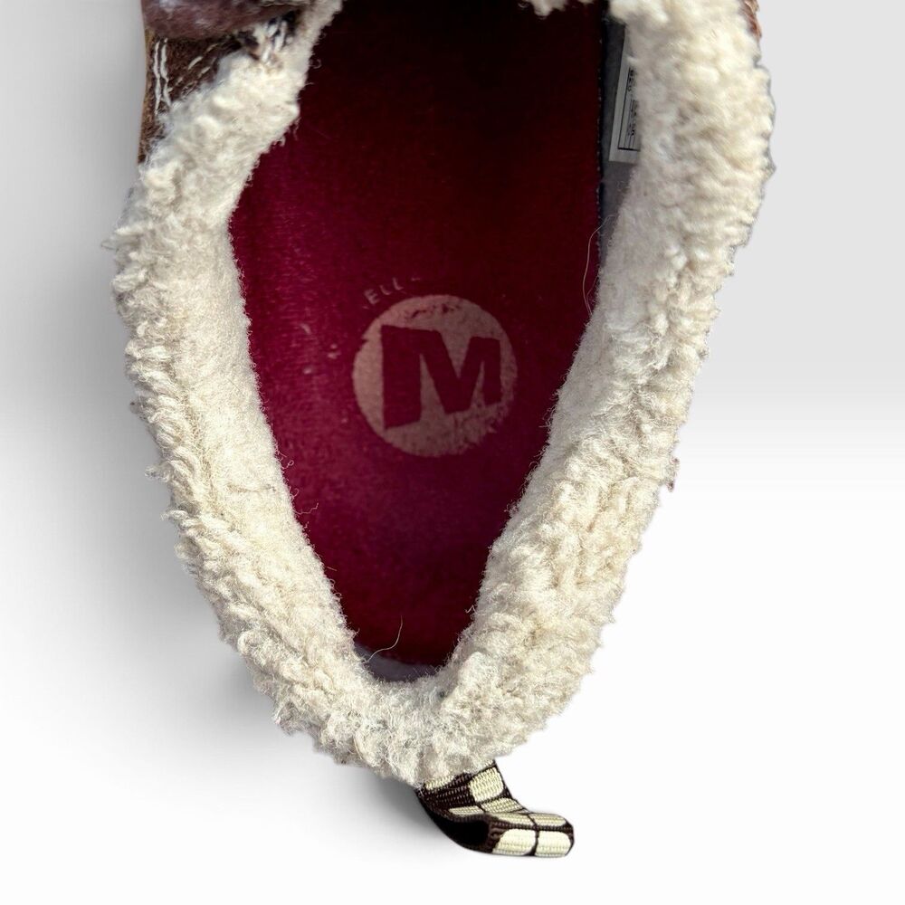 Merrell Kamori Chill Womens 8 Dark Earth Suede Fur Lined Hiking Shoes J099937C - Picture 9 of 12
